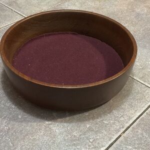 Wooden Bowl with Burgundy Interior